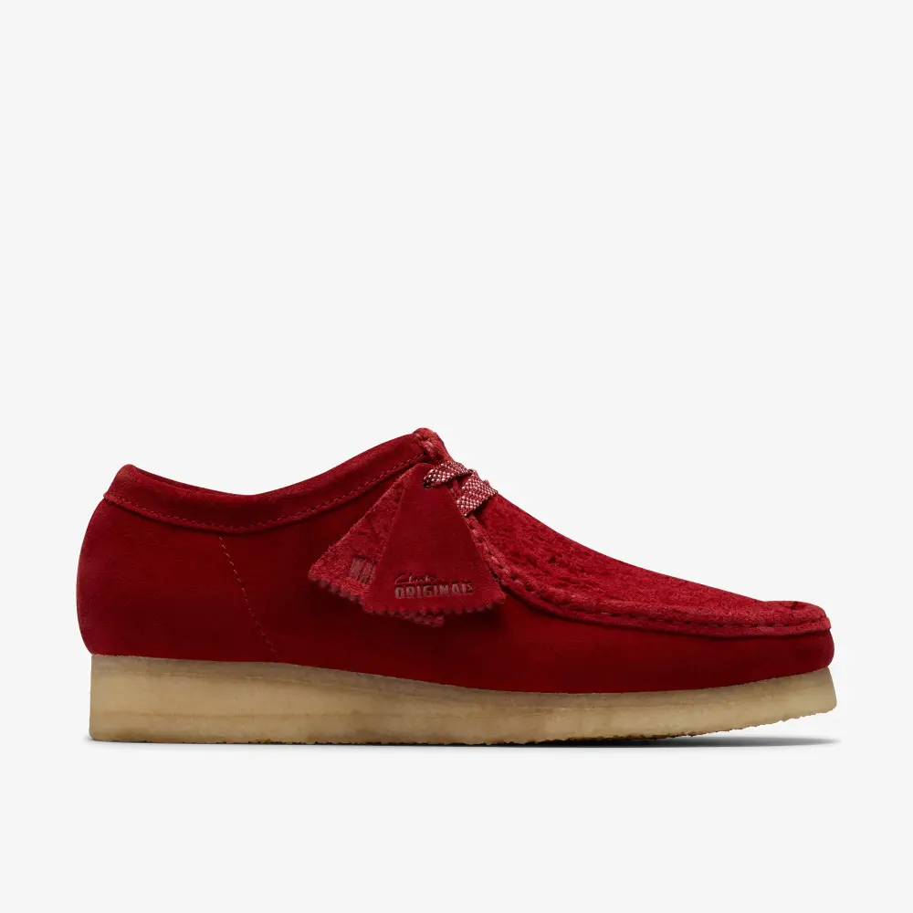 Herren-Wallabees aus dunkelrotem Wildleder online