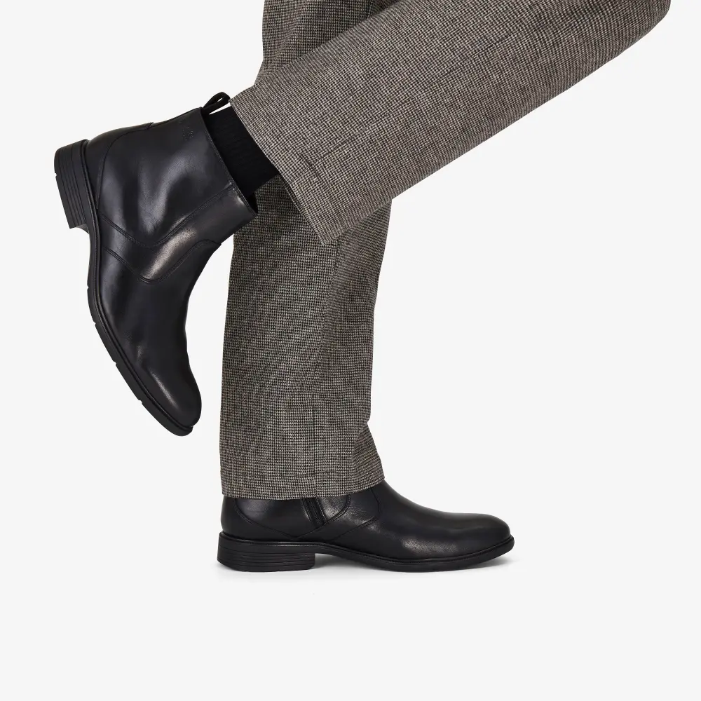 Steadwell Herren-Stiefel aus schwarzem Leder mit Reißverschluss online