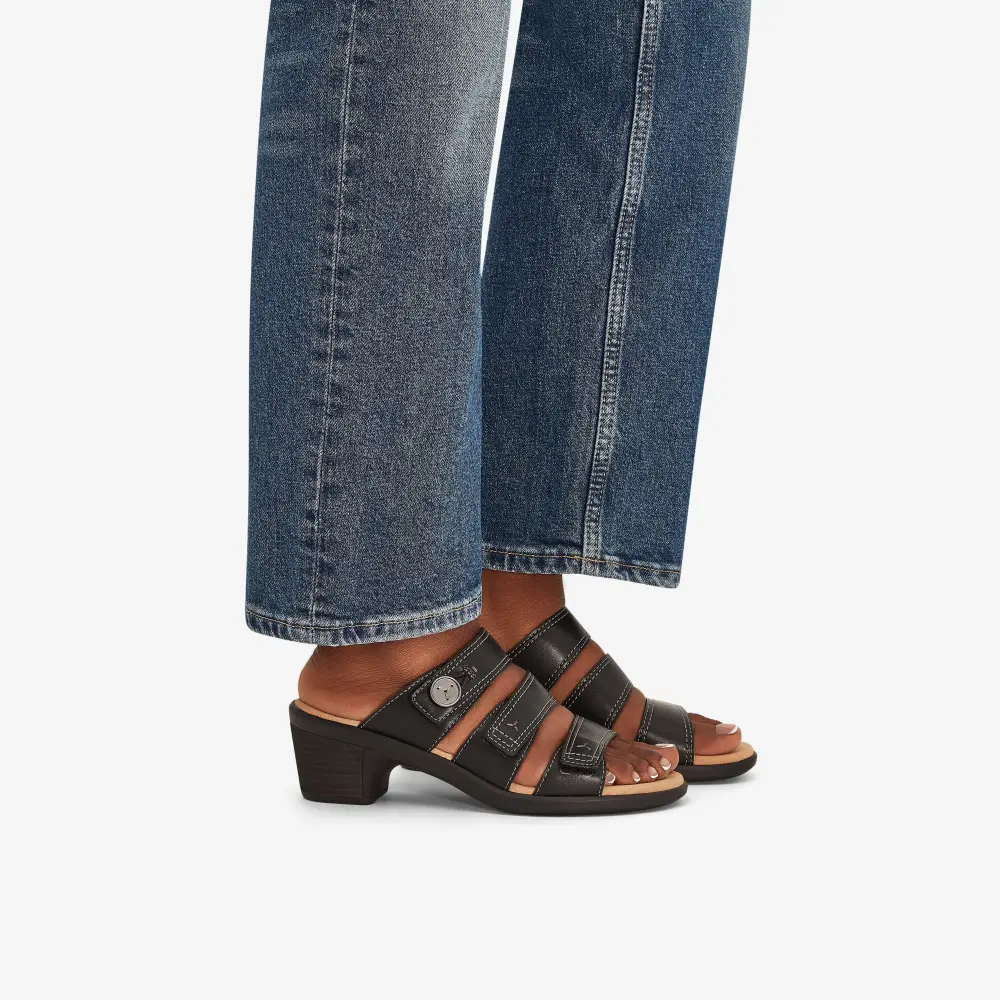 Emily 2 Adella Damen-Sandalen aus schwarzem Leder mit Absatz online