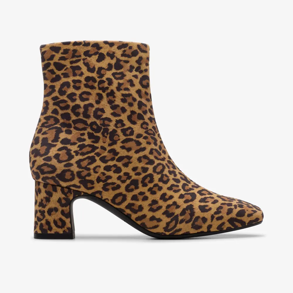 Fernie Damen-Ankle-Boots mit Reißverschluss und Leopardenmuster aus Wildleder online