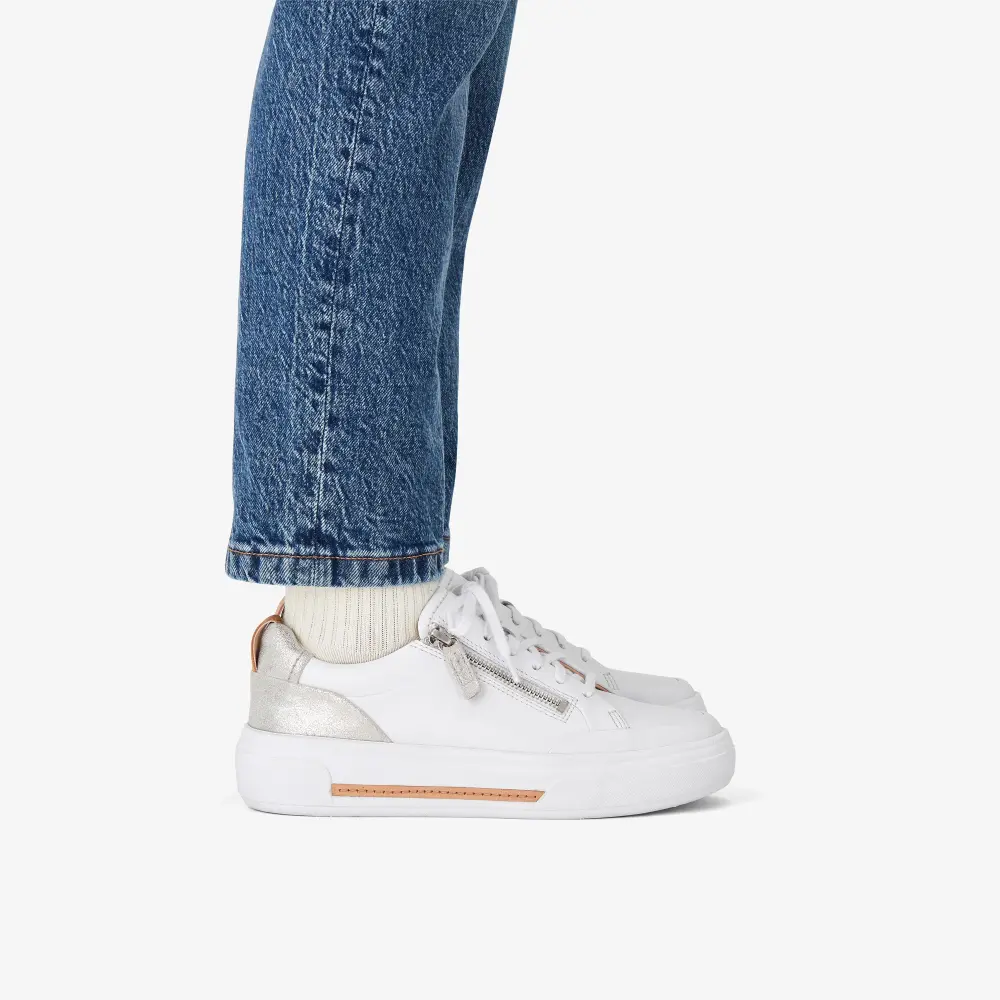 Hollyhock Damen-Sneaker aus silbernem Leder mit Reißverschluss online