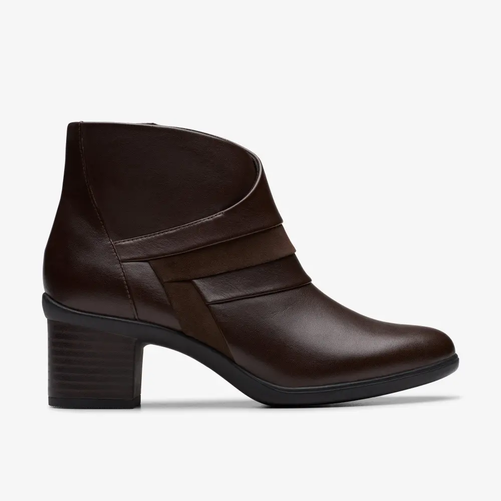 Shaya Sky Damen-Ankle-Boots aus dunkelbraunem Leder online
